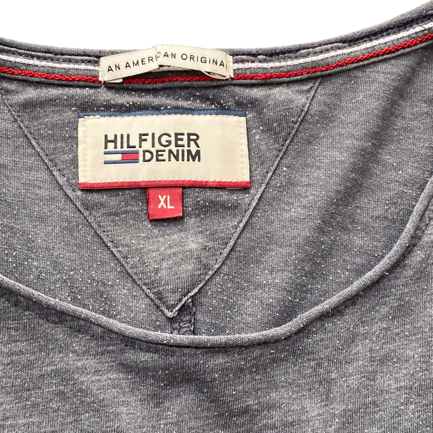 Hilfiger Denim T-Shirt Womens XL Grey Regular Fit Crewneck Short Sleeve Pullover
