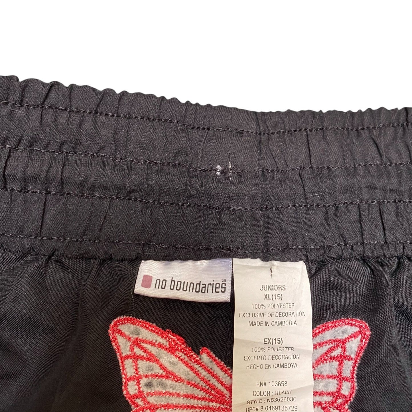 No Boundaries Sprinter Shorts Womens XL Black Training Elastic Waist Drawstring