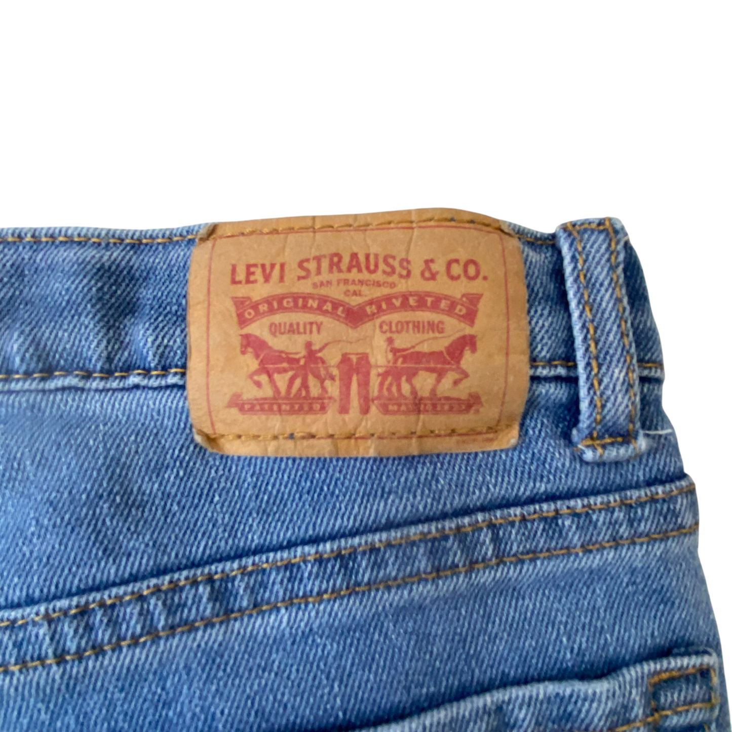 Levi's Jeans Womens 24W 24L Blue Denim Red Tab Medium Wash 726 Flare Leg Preppy