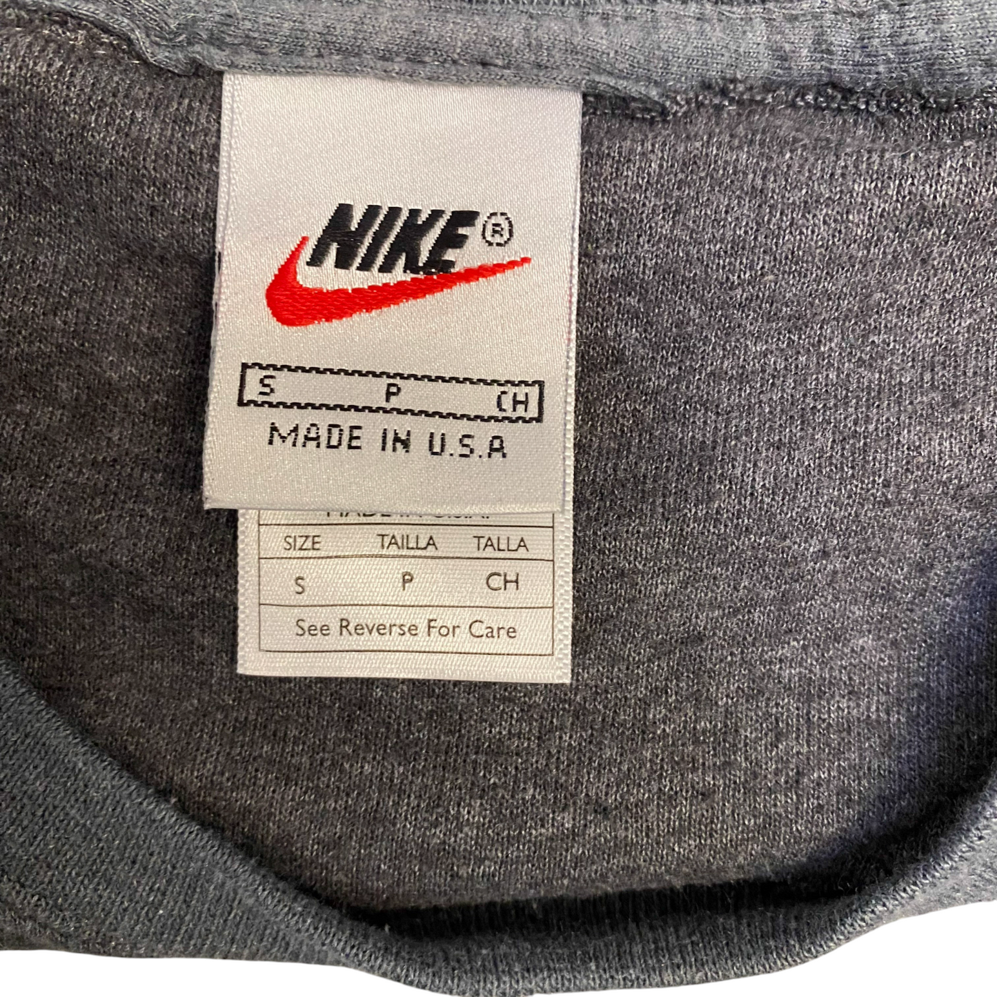 Nike Reworked Sweatshirt Mens S Green Grey Embroidered Spellout Logo Vintage Y2K