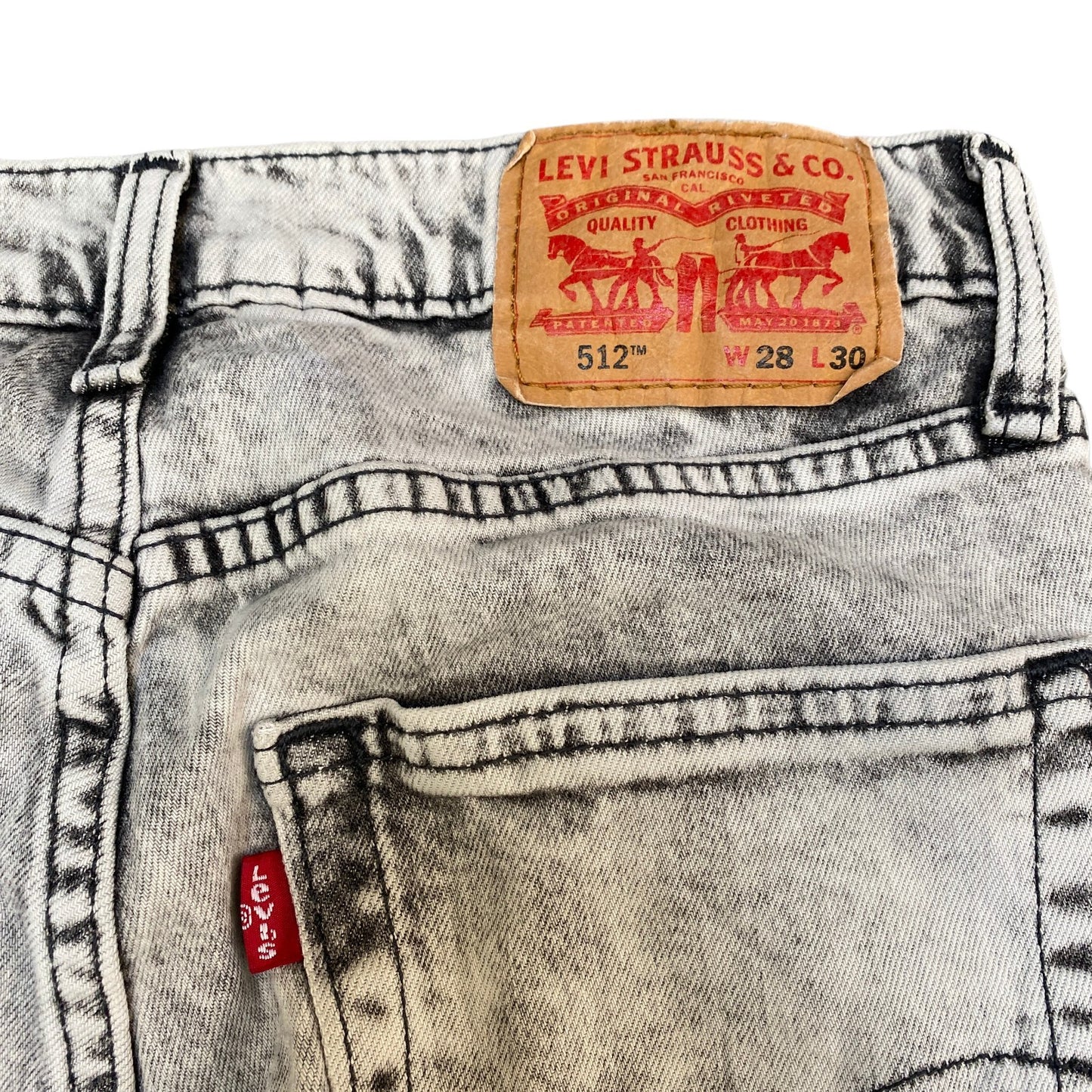 Levi's Jeans Fits as Womens 28" Waist Grey Stone Wash Relaxed Fit Skinny Leg