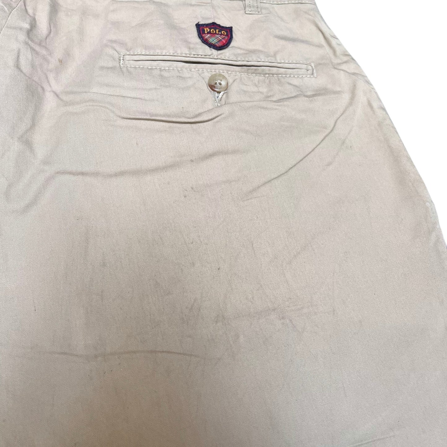 Polo Ralph Lauren Golf Bermuda Shorts Fits as Mens Large 33" Waist Beige Pleated