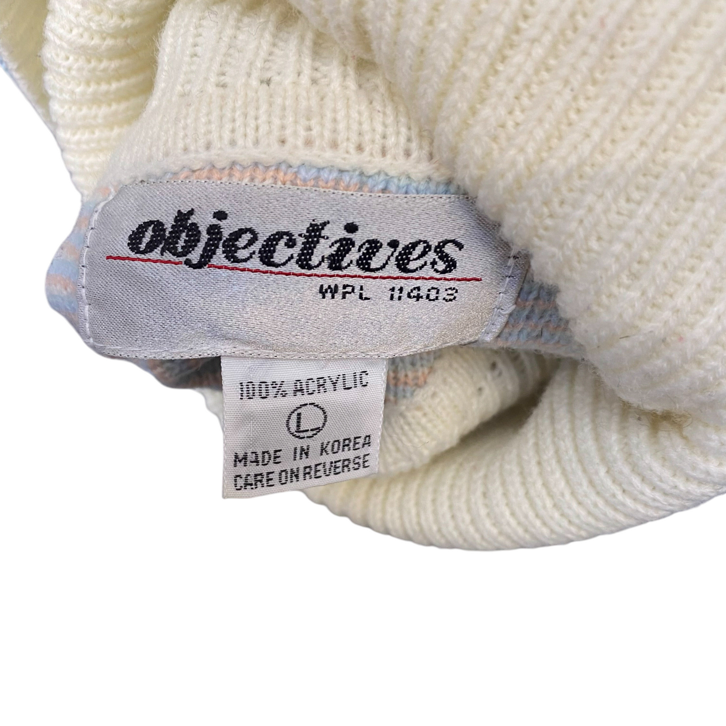 Objectives Jumper Womens Large White Blue Floral Turtle Neck Long Raglan Sleeve