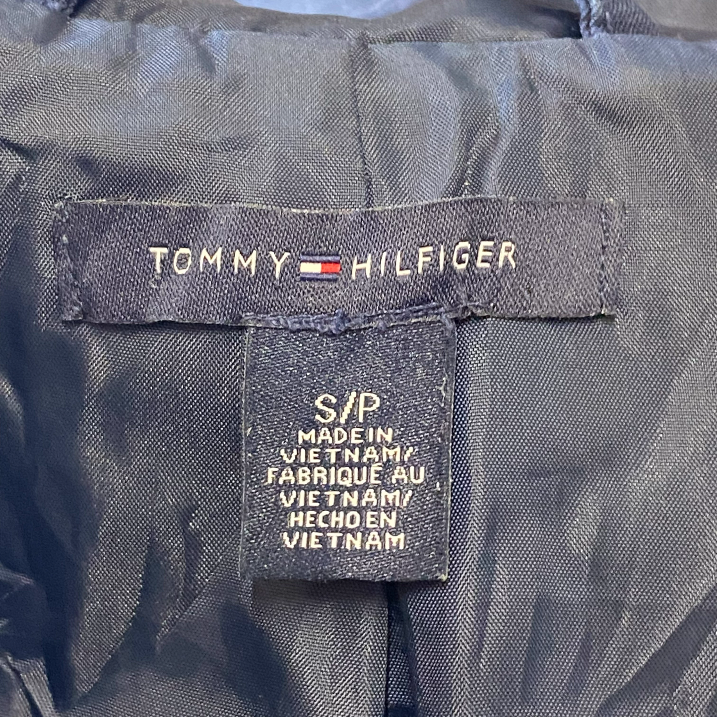 Tommy Hilfiger Duffle Coat Womens Small Blue Long Sleeve Hooded Toggle Front