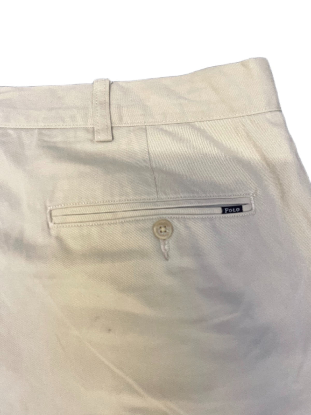 Ralph Lauren Classic Chino Shorts Fits as Mens XL 47" Waist Khaki Flat Front