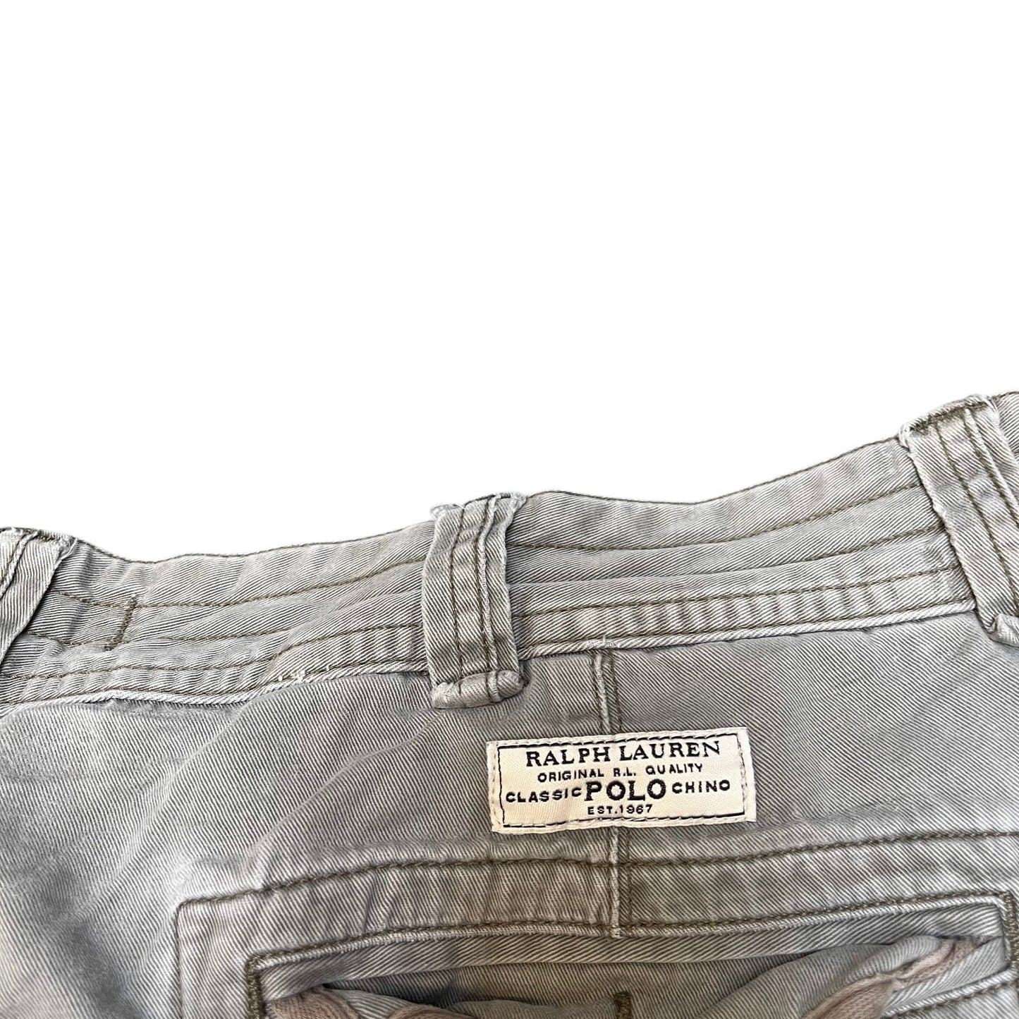 Polo Ralph Lauren Classic Chino Shorts Fits as Mens XL 38" Waist Grey Utility