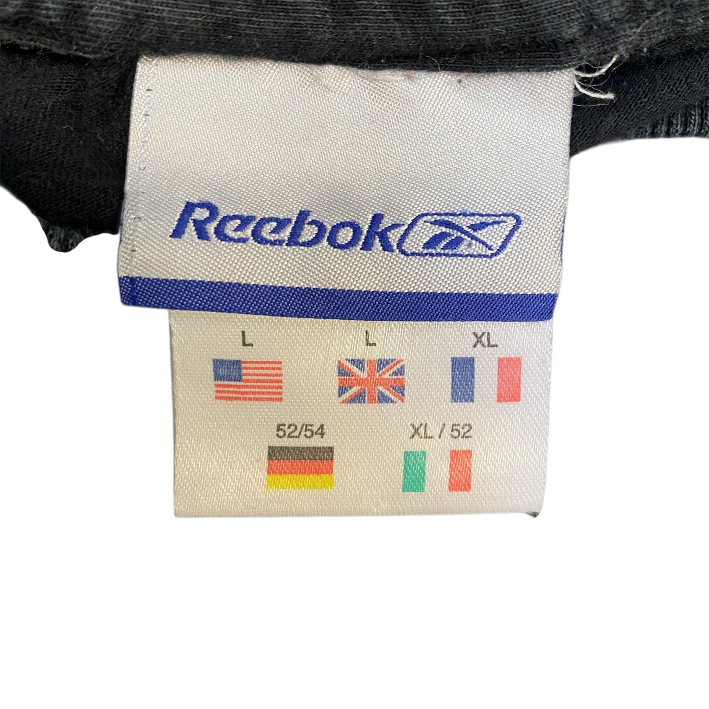 Reebok T-Shirt Womens L Black Graphic Print Stretch Heavyweight Short Sleeve Tee