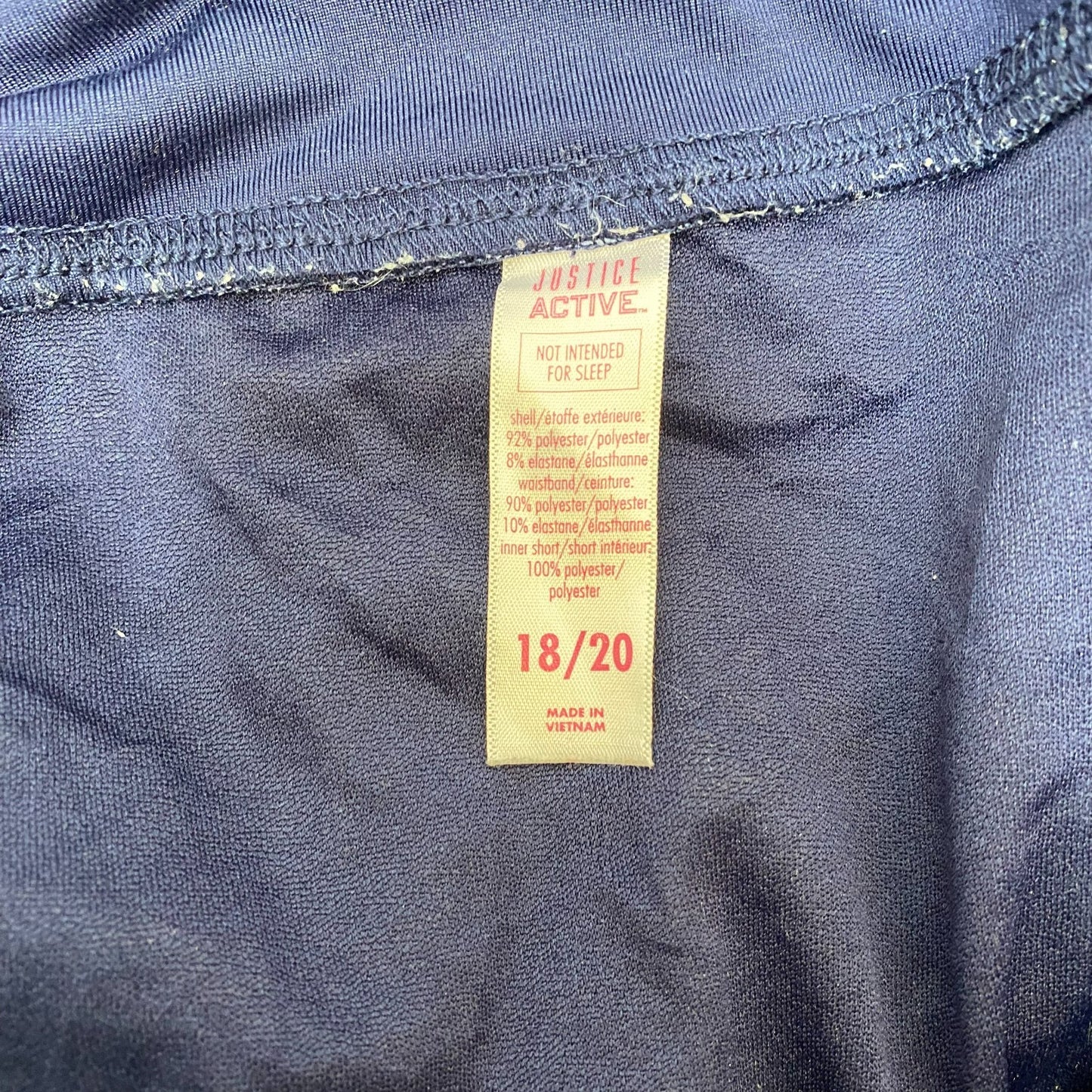 Active Running Shorts Girls 30W Blue Camo Athletic Fit High Waist Dolphin Hem