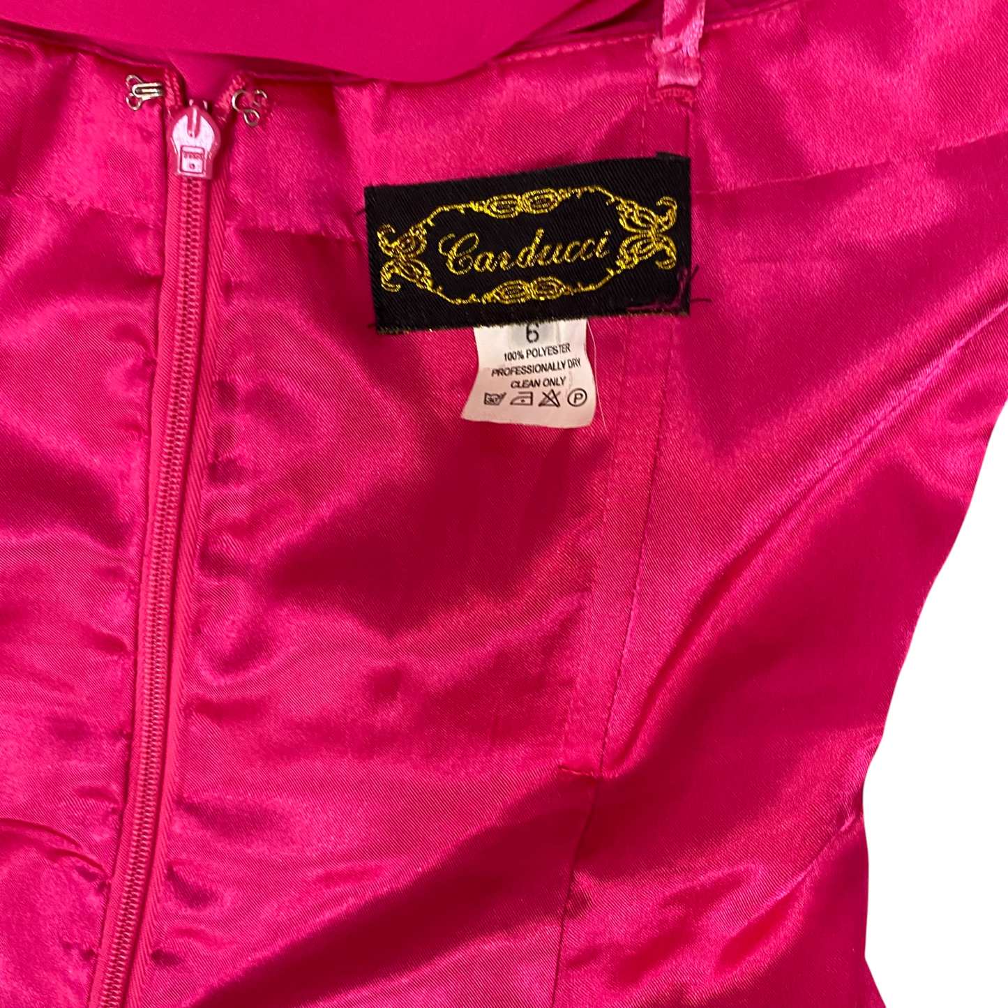 Carducci Long Maxi Dress Womens S Pink Satin Spaghetti Strap Classic Back Zip