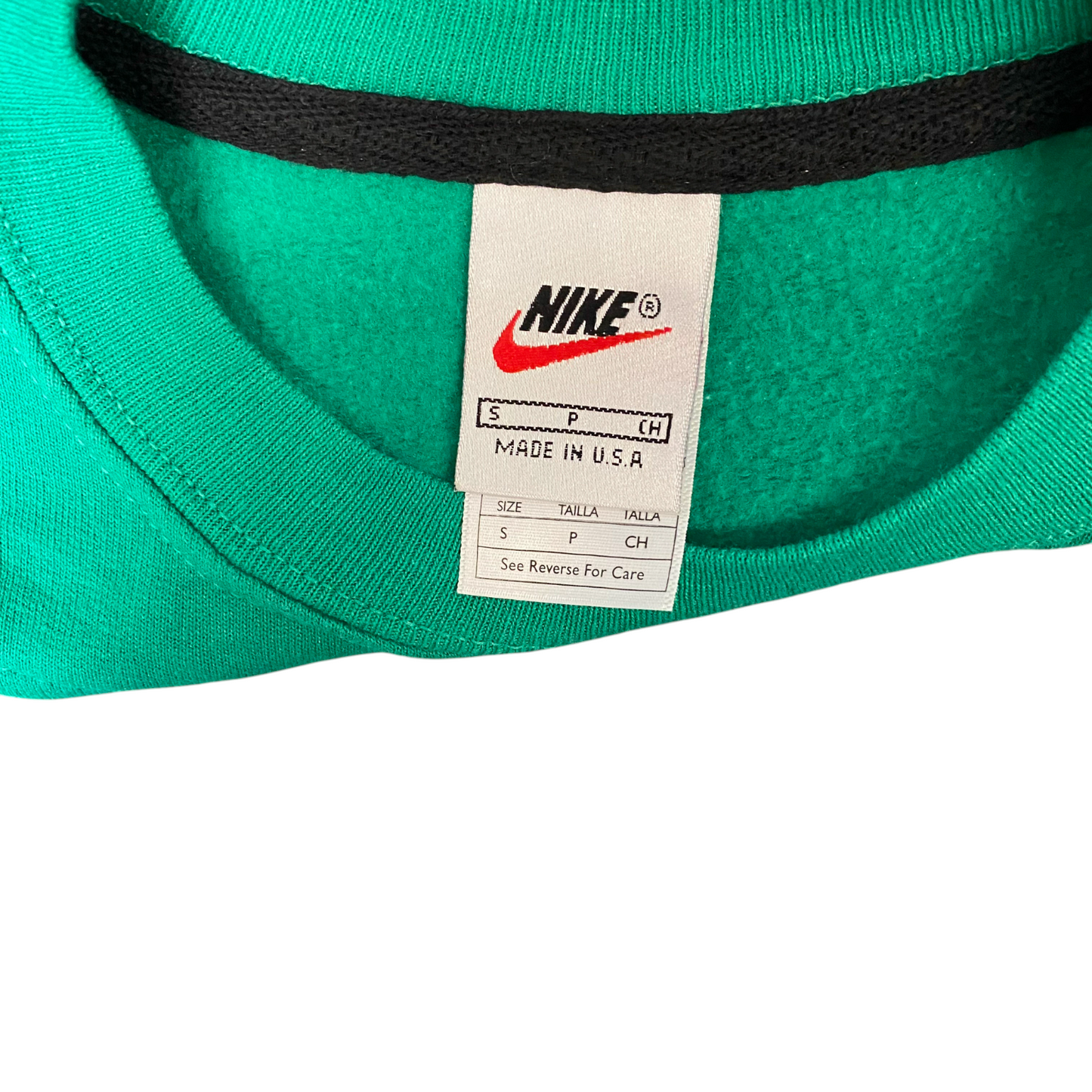 Nike Reworked Sweatshirt Mens Small Navy Green Embroidered Spellout Logo Vtg Y2K