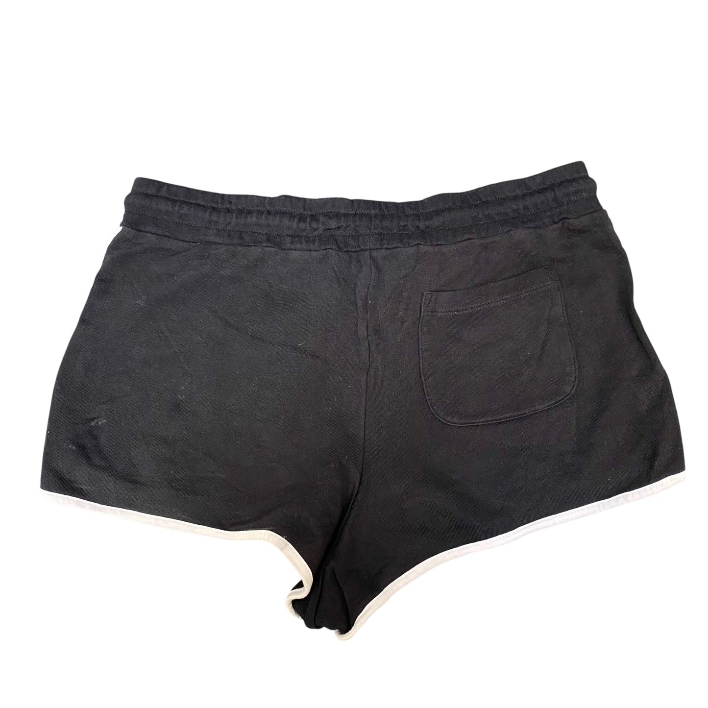 Running Sprinter Shorts Womens Large Black Drawstring Elastic Waist Dolphin Hem