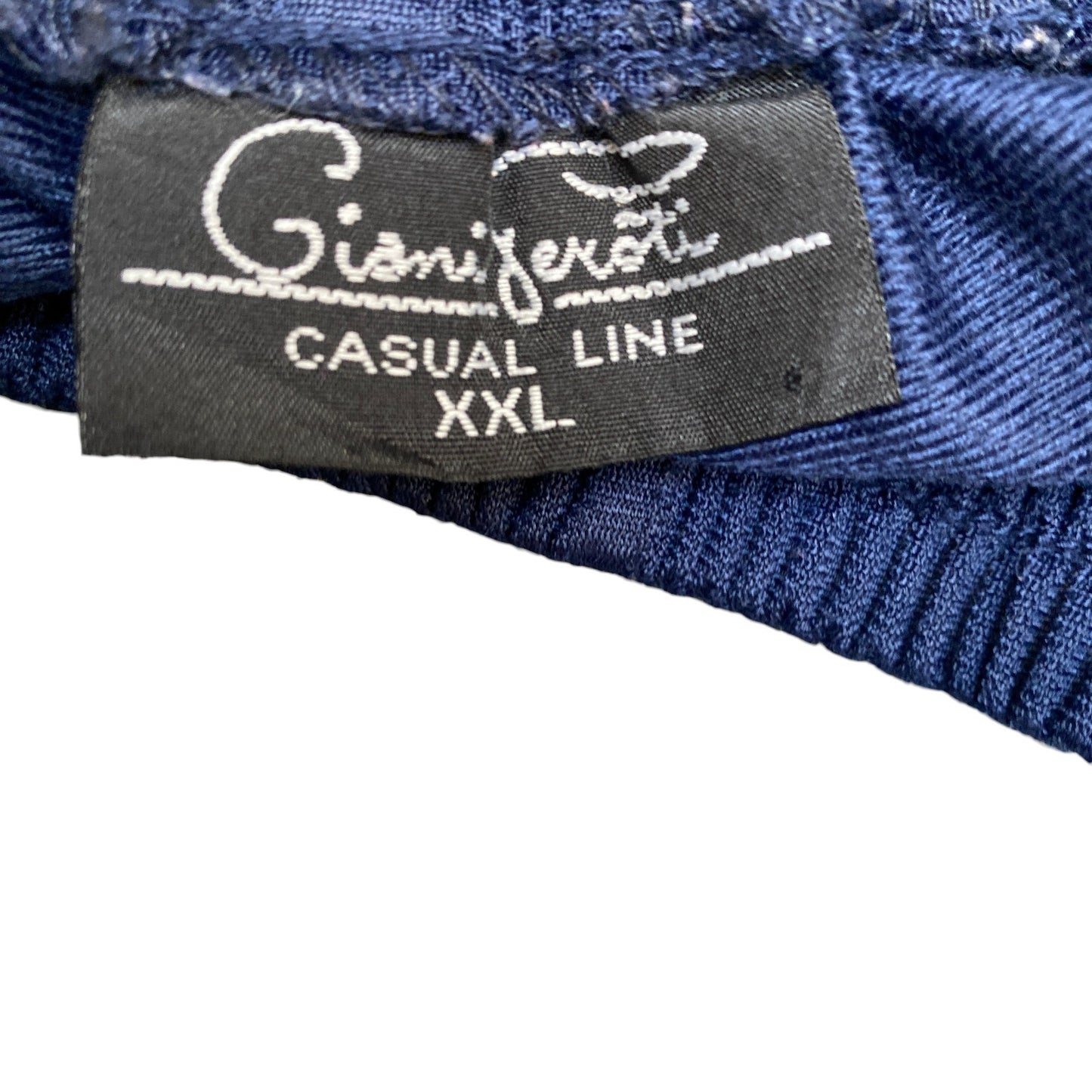 Giani Feroti Track Pants Fits as Mens 32" Waist Blue 3-Stripes Back Snap Trouser