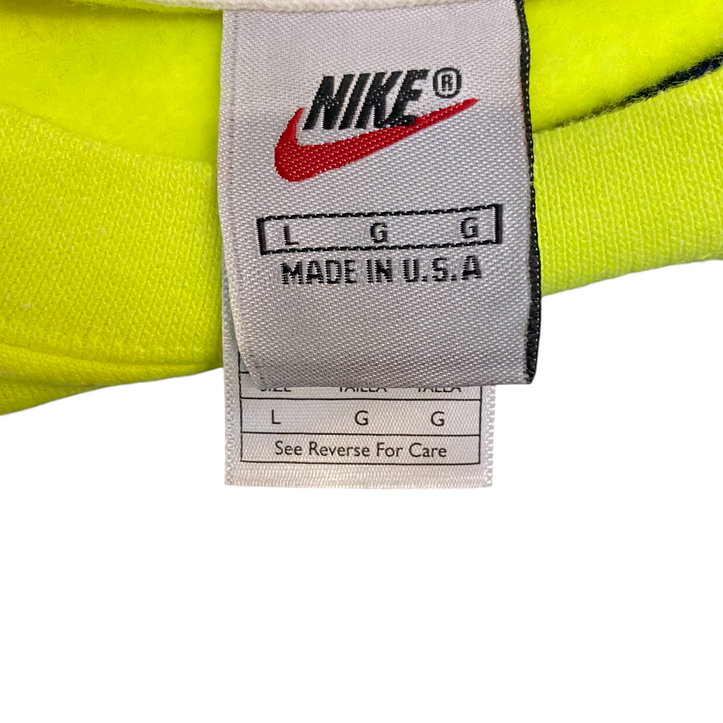 Nike Reworked Sweatshirt Mens Large Blue Green Embroidered Spellout Logo Vtg Y2K