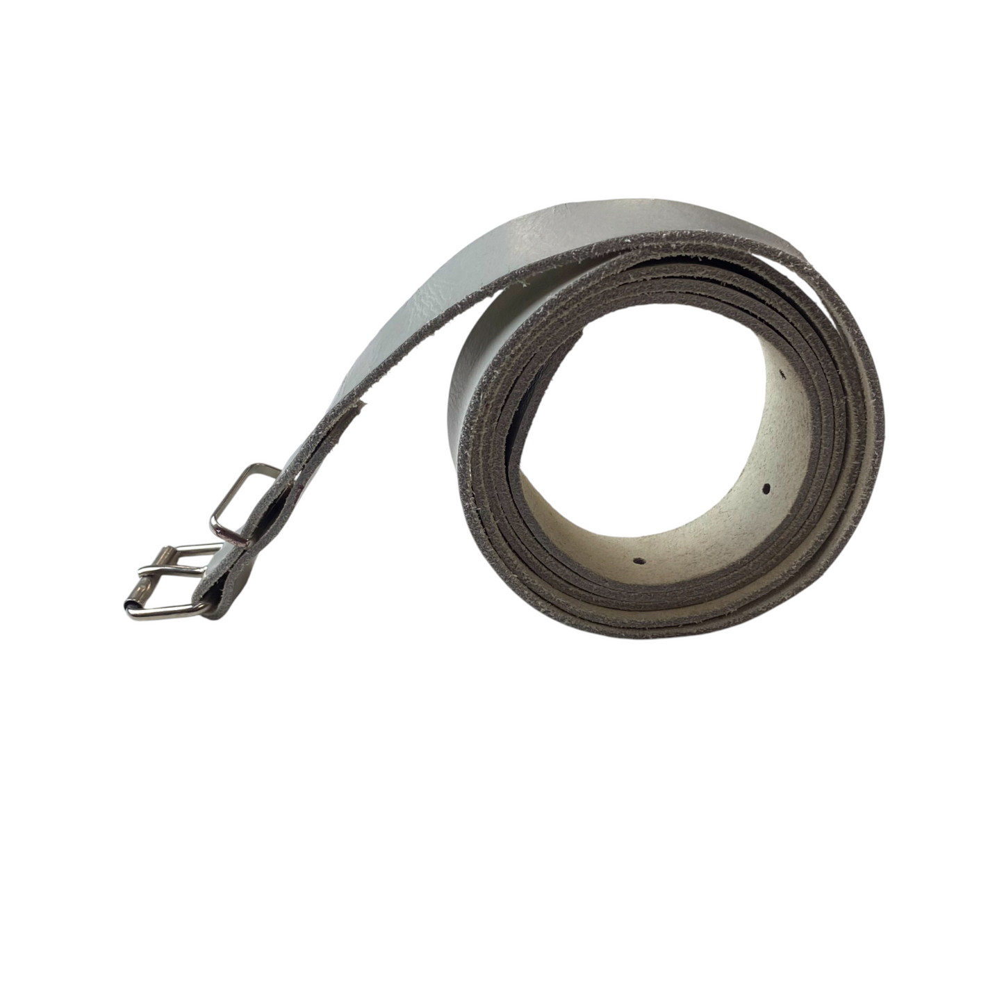 Mens Baseball/Softball Belt Grey Leather Heavy Duty Adjustable Pin Buckle 50 in