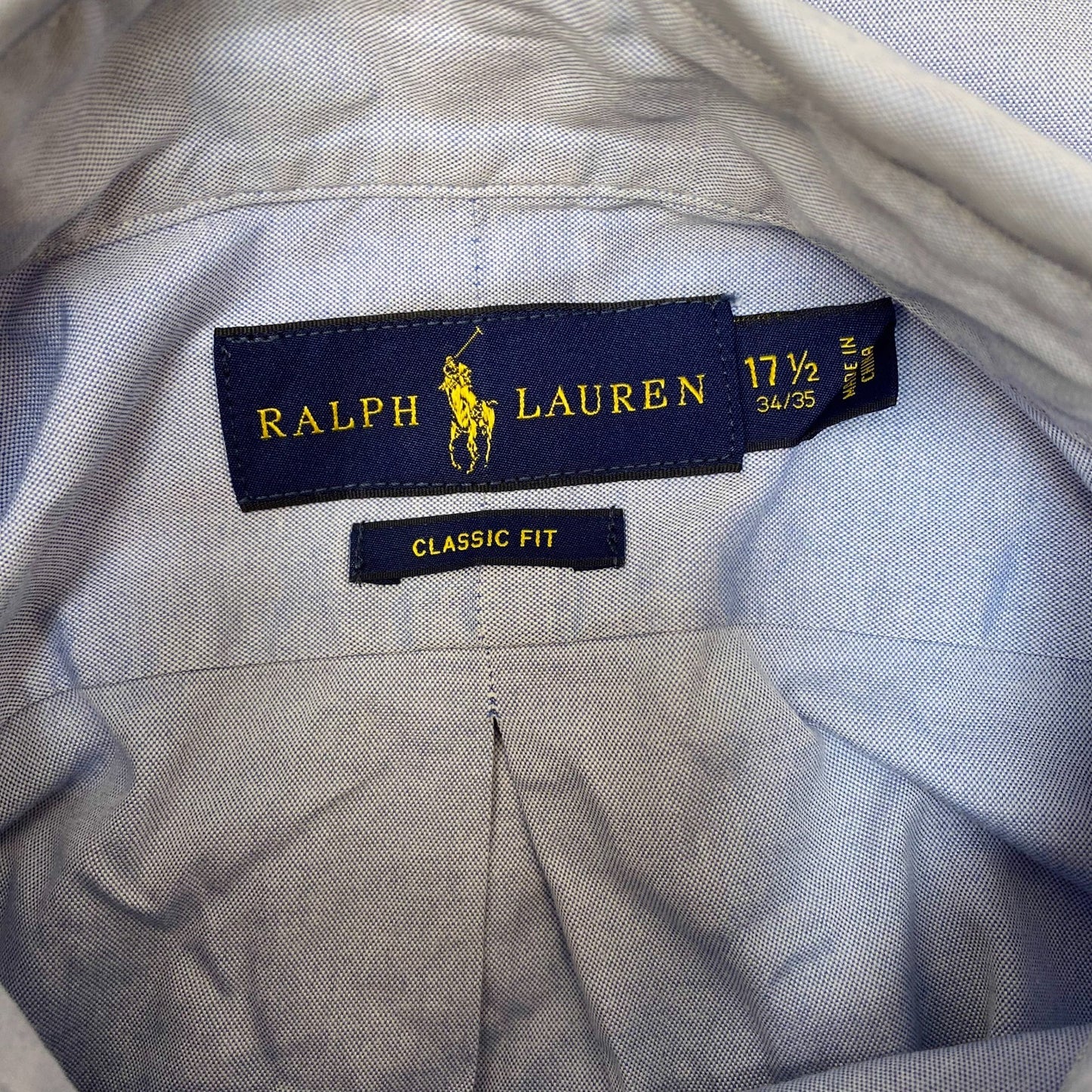Ralph Lauren Formal Shirt Mens XL Blue Classic Fit Long Sleeve Pony Button Down