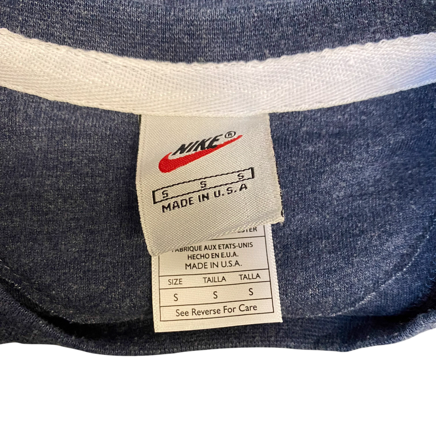 Nike Reworked Sweatshirt Mens S Blue Green Embroidered Spellout Logo Vintage Y2K