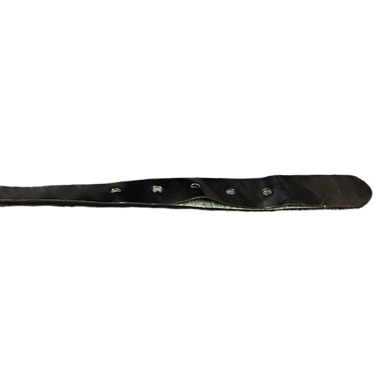 Mens Waist Belt Black Leather Adjustable Silver Pin Buckle 39.5 inches