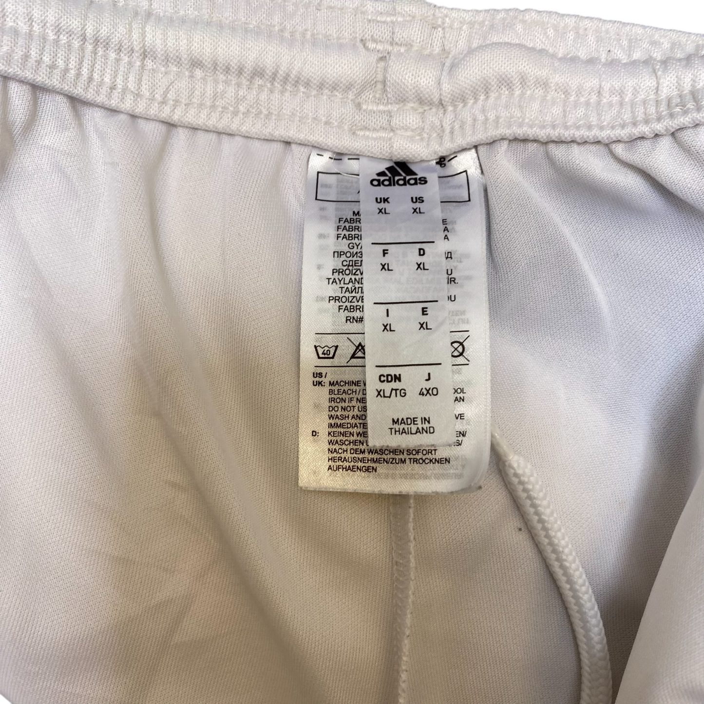 Adidas Running Shorts Men XL White Elastic Waist Drawstring Athletic Fit Workout