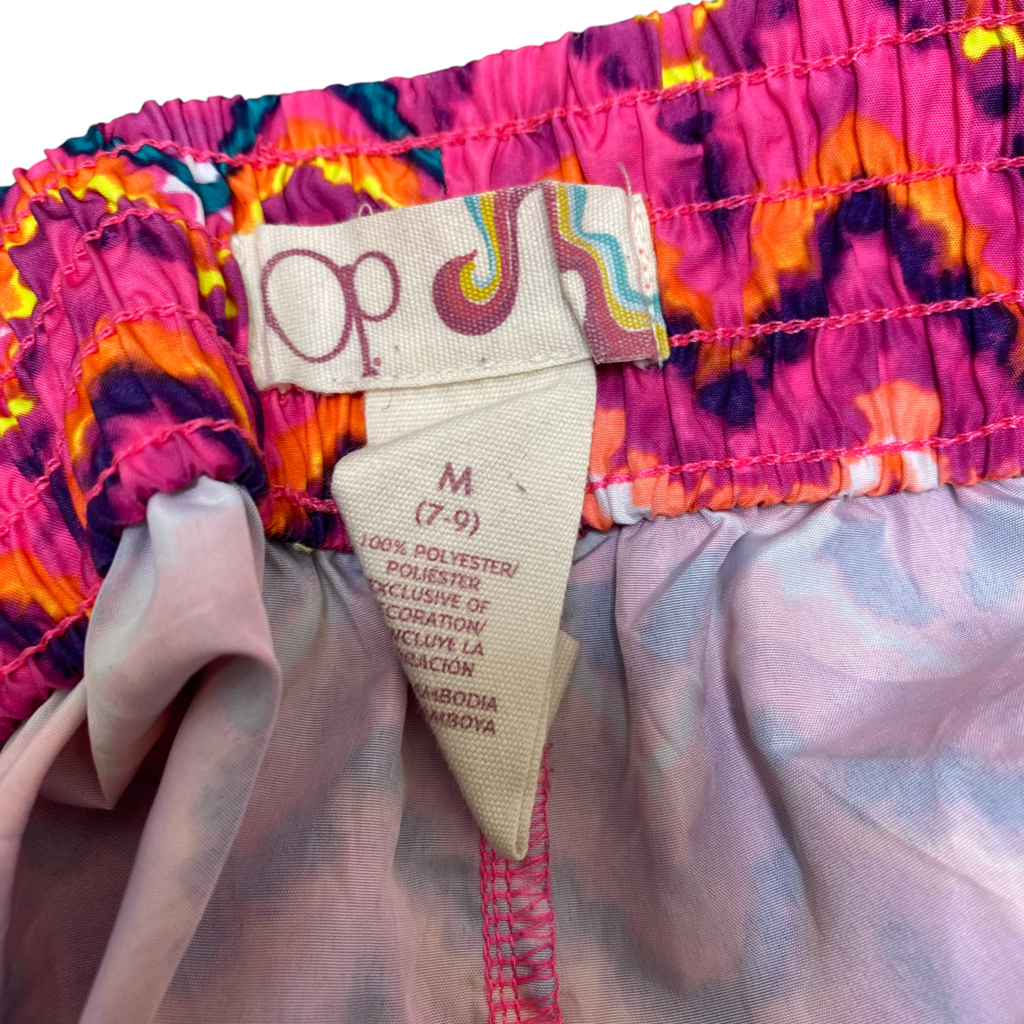 Running Sprinter Shorts Womens M Pink Chevron Elastic Waist Drawstring Athletic