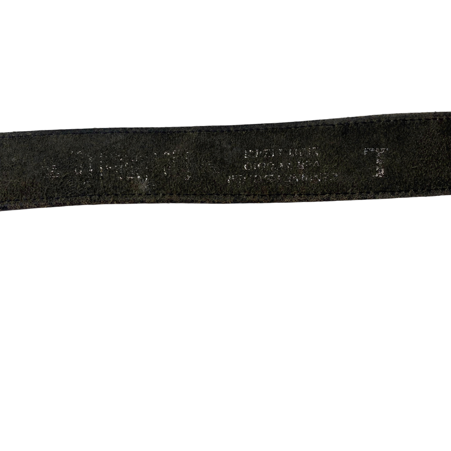 Prors Waist Belt Mens Black Leather Adjustable Silver Gold Buckle Size 39.5 in