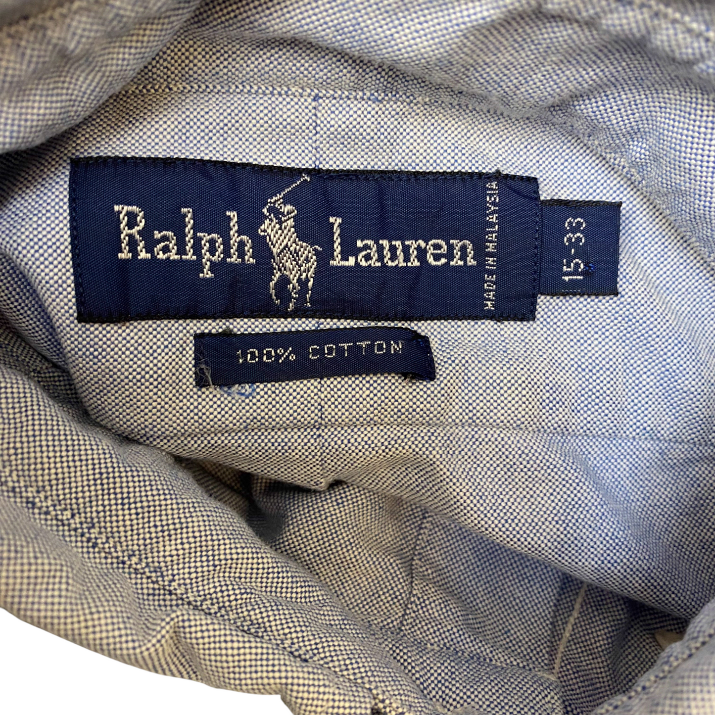 Ralph Lauren Formal Shirt Mens M Blue Long Sleeve Brown Pony Logo Button Down