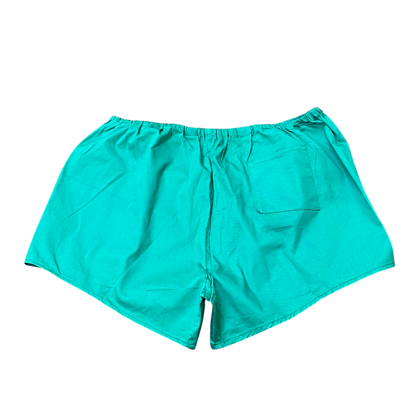 Womens Sprinter Running Shorts 32W Green Elastic Waist Pocket Gym Athletic Fit