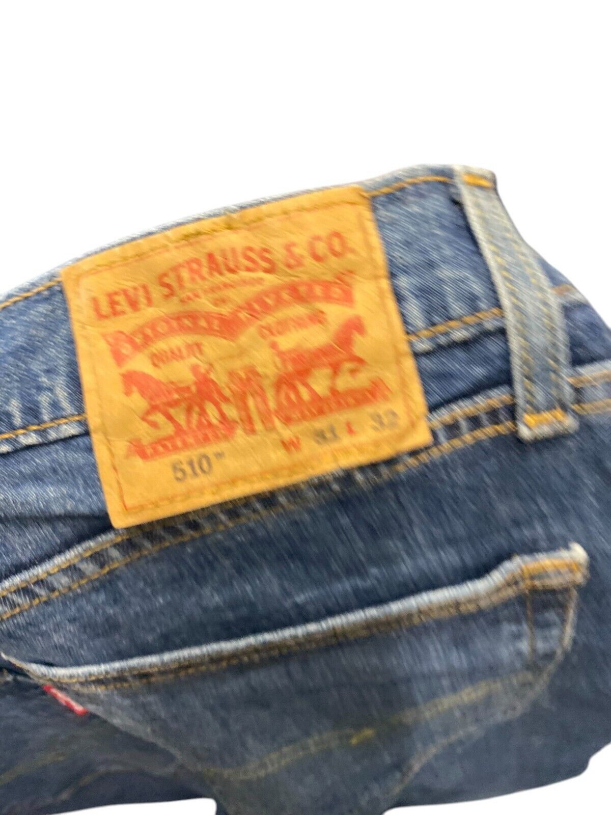 Levi's Jeans Mens 31x32 Blue 510 Denim Straight Leg Mid Rise Medium Wash Red Tab