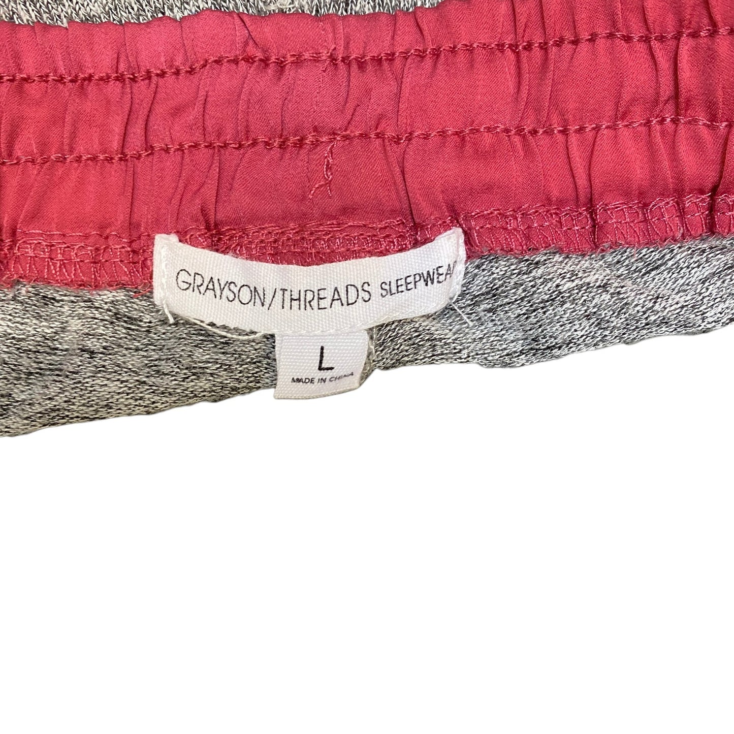 Running Sprinter Shorts Womens Large 34" Waist Grey Pink Drawstring Dolphin Hem