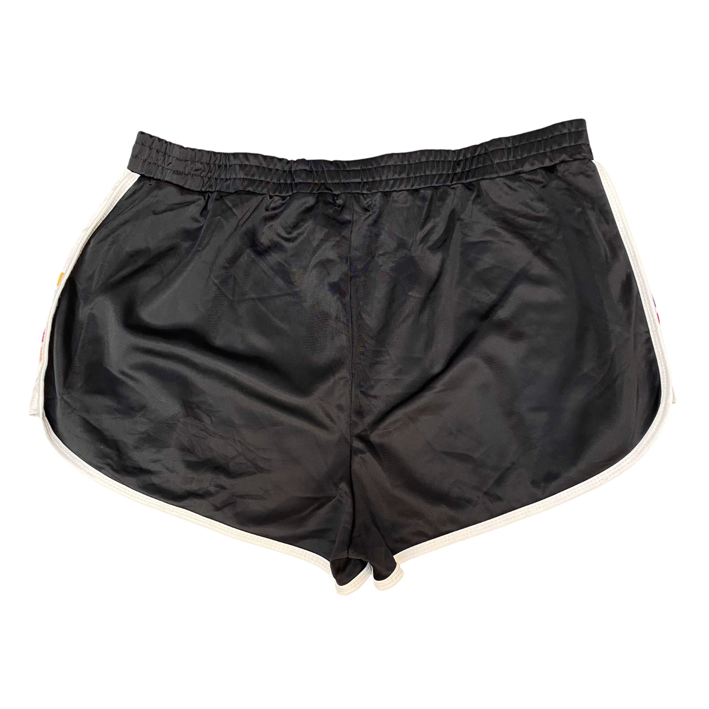 Swim Board Shorts Womens 2XL Black White Stripe Flex Elastic Waist Dolphin Hem