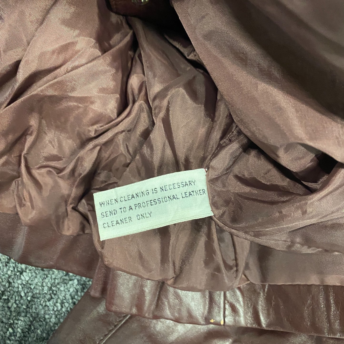 Womens Faux Leather Blazer Jacket Medium Brown Lined Notch Lapel Single Breasted