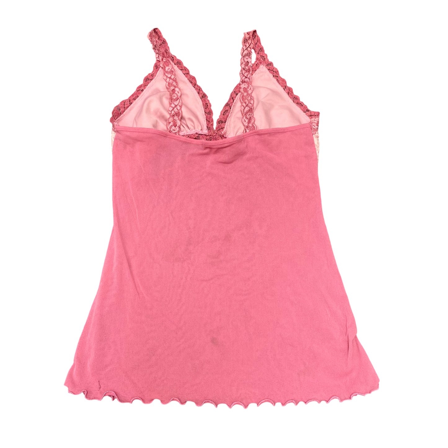 Camisole Top Womens S Pink Padded Lace Trim V-Neck Casual Outdoor Pullover