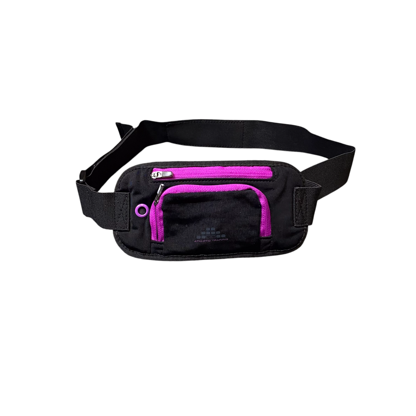 H&M Sports Running Bum Bag Belt for Mobile Black Purple with Headphone Key Hole