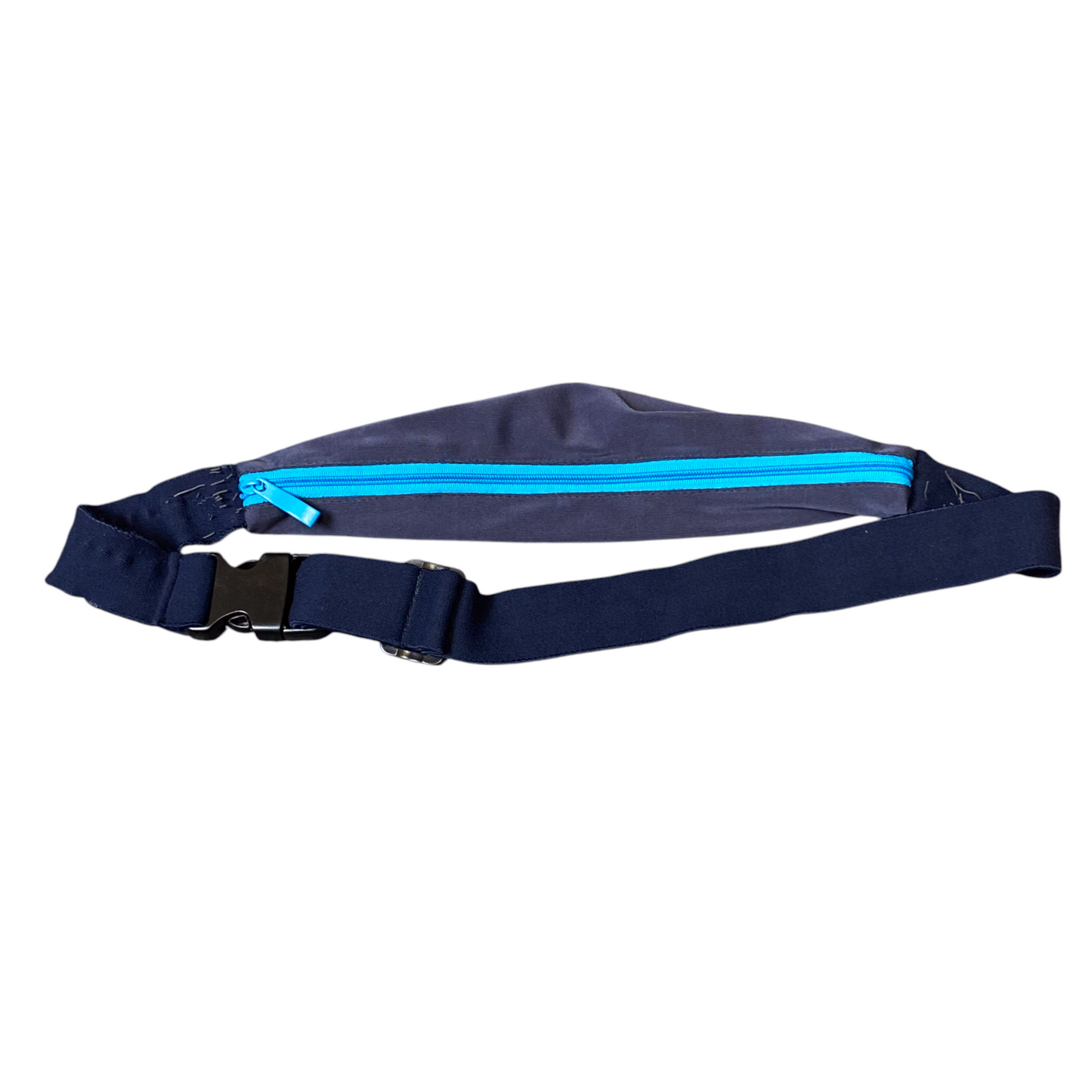 Outdoor Sports Fanny Pack Slim Sleek Bum Bag Blue Zipper Adjustable Nylon Strap