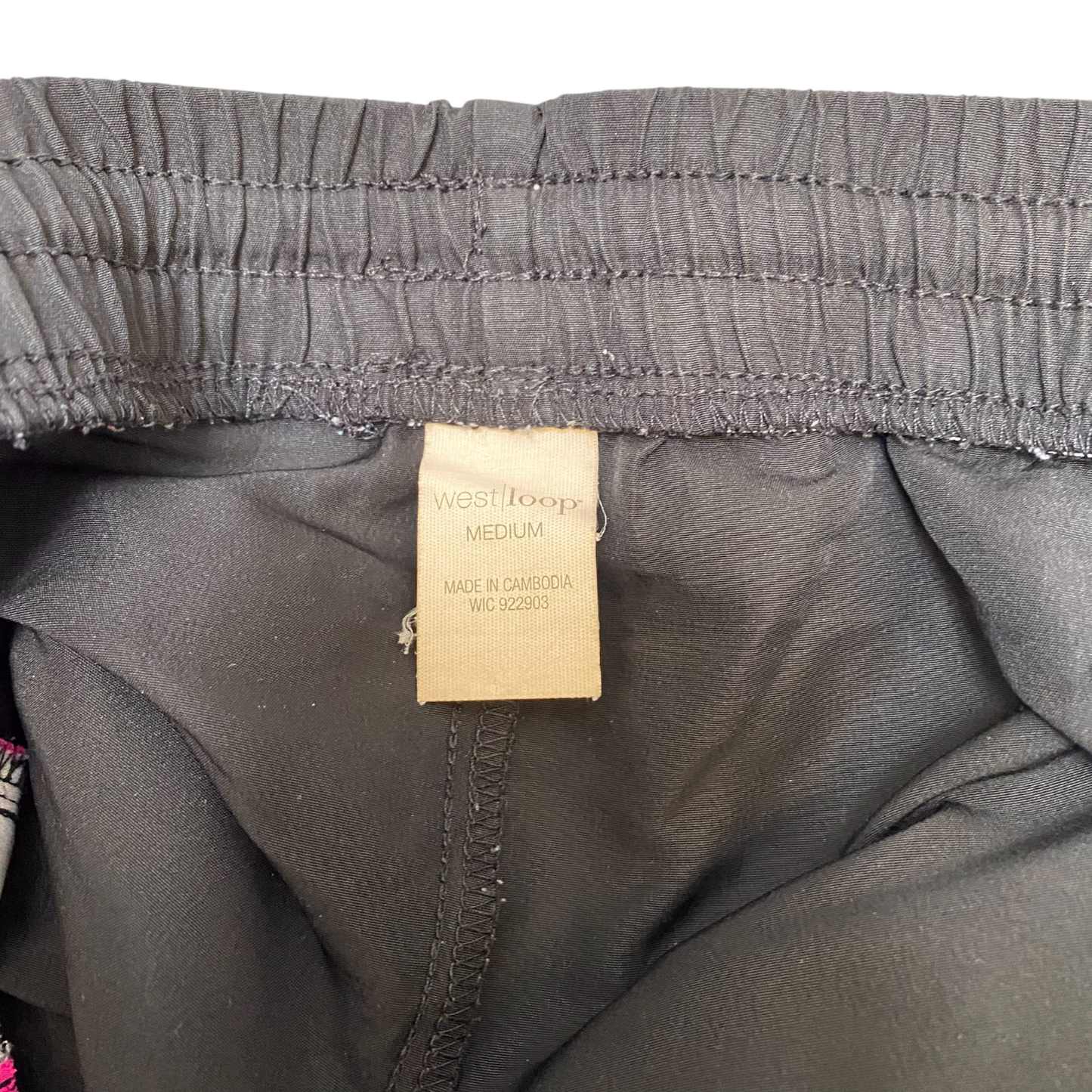 Running Sprinter Shorts Womens Medium Black Side Mesh Elastic Waist Dolphin Hem