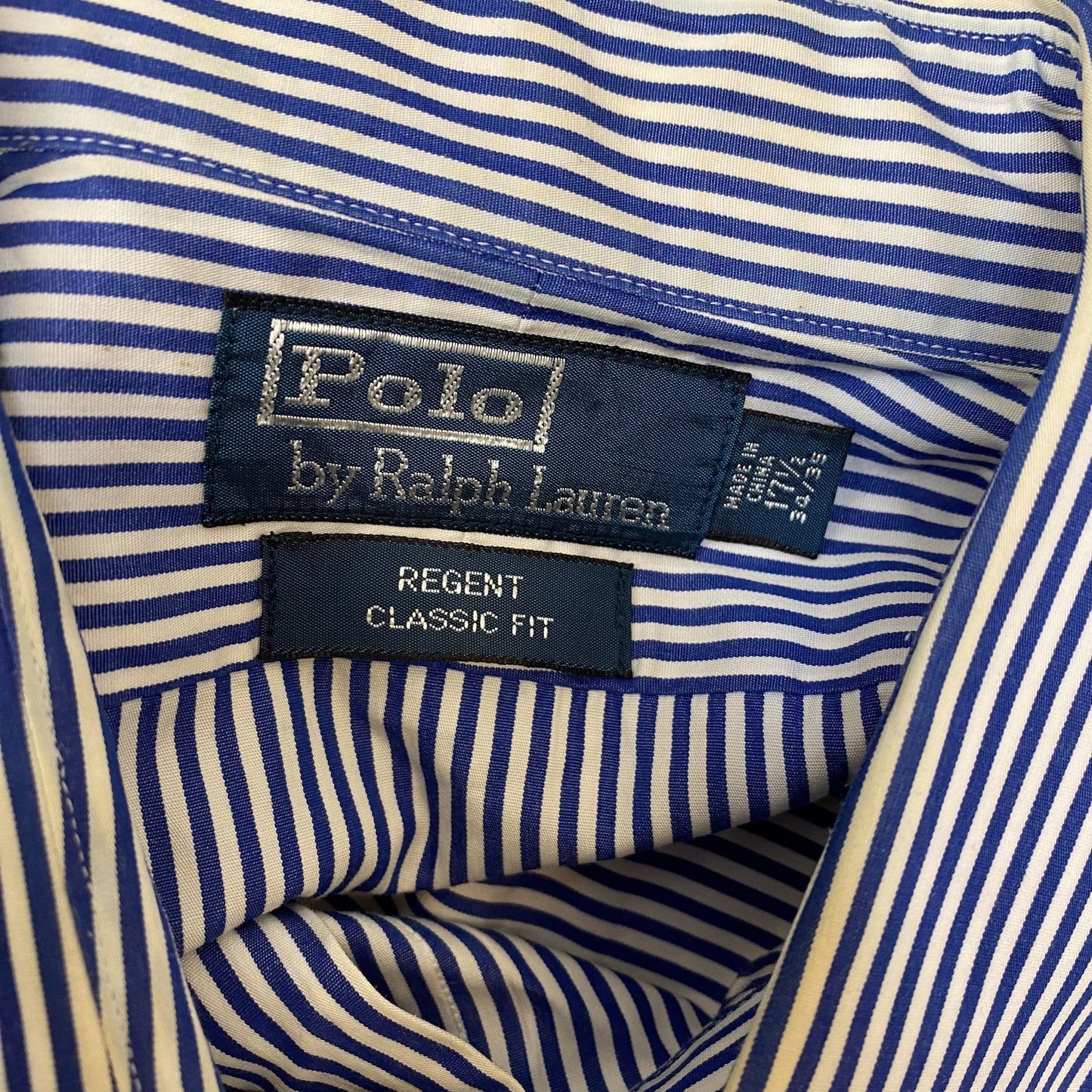 Polo Ralph Lauren Formal Shirt Mens XL Blue White Striped Regent Classic Fit