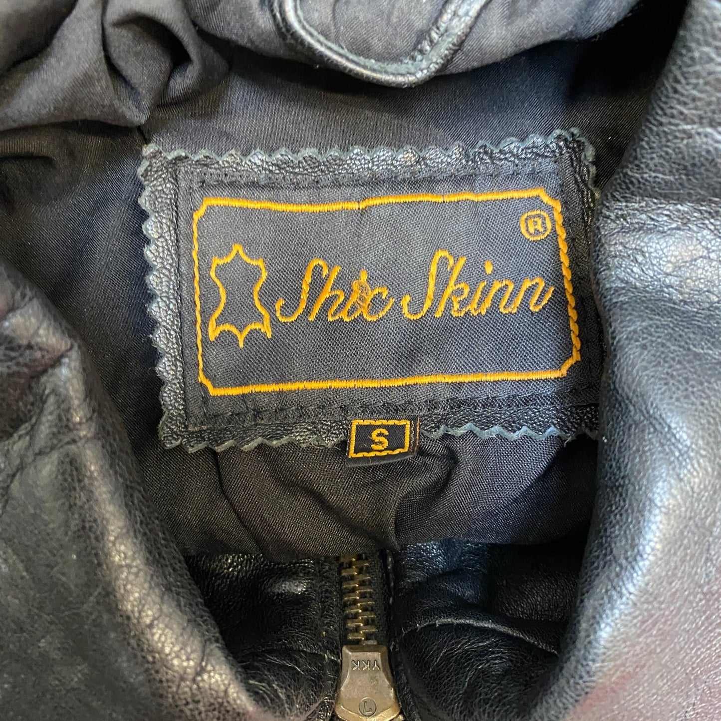 Shic Skinn Leather Jacket Womens Small Black Lined Long Sleeve Collared Full Zip