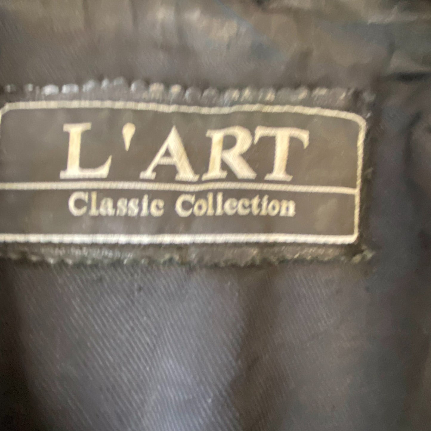 L'Art Classic Collection Leather Blazer Jacket Women Small Black Double Breasted