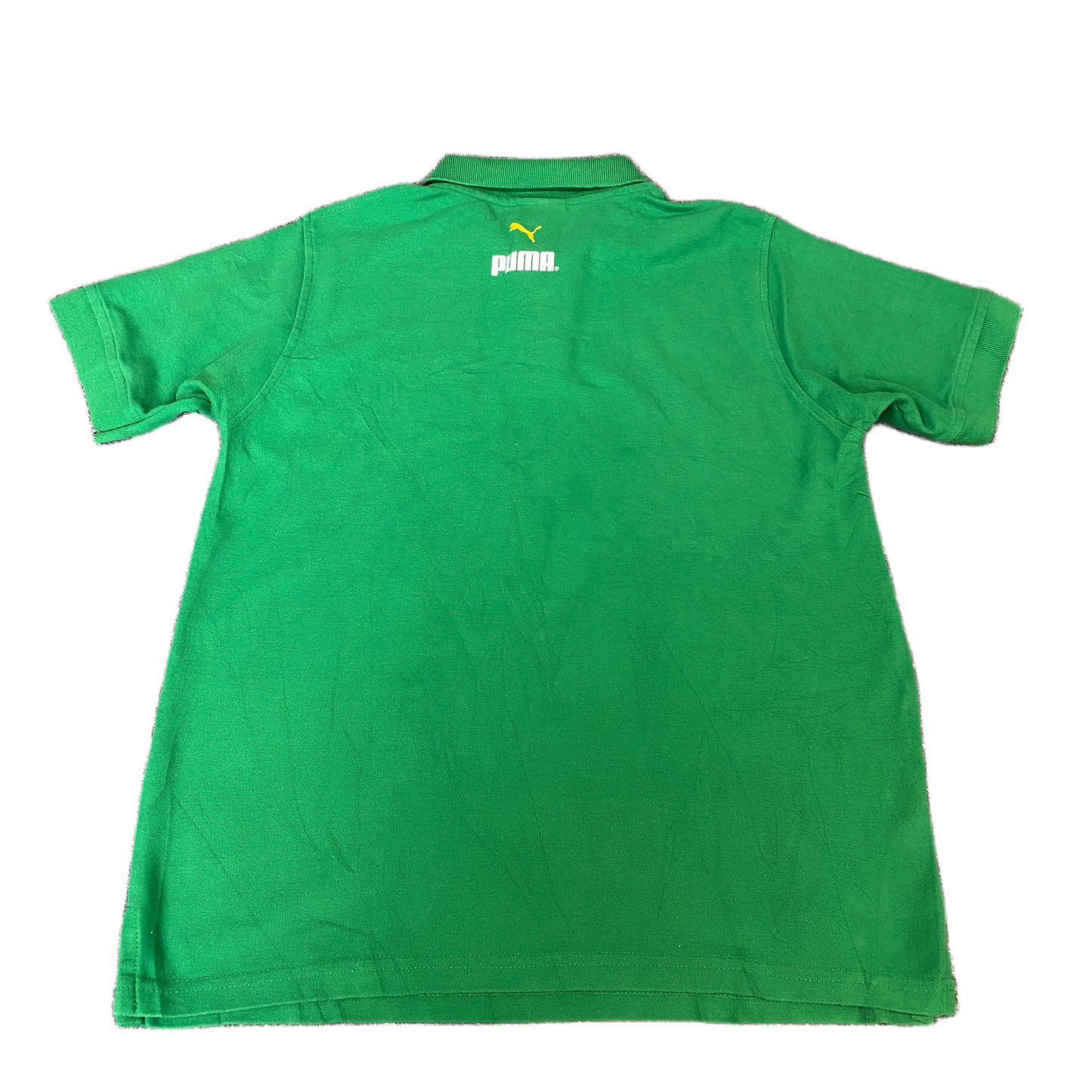 PUMA Polo Shirt Mens Small Green Golf Performance Side Slit Short Sleeve Popover