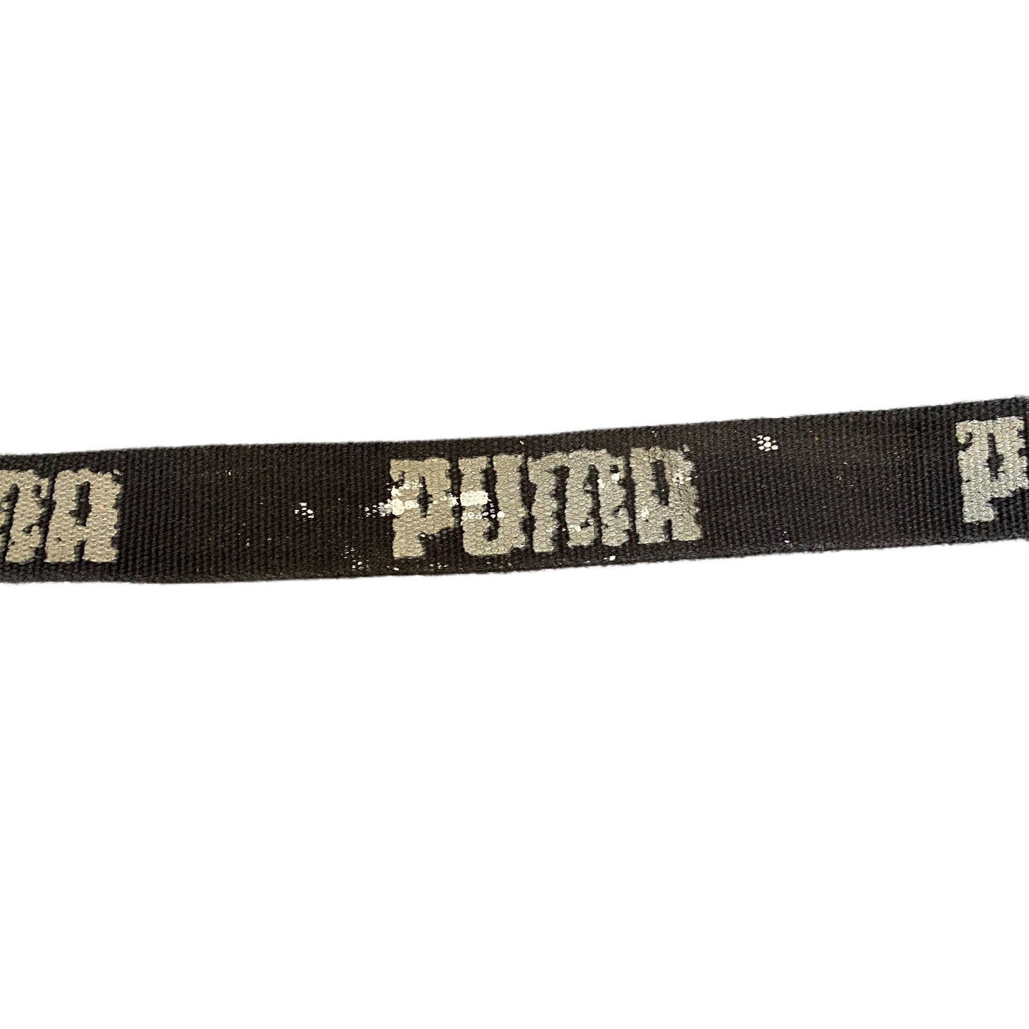Puma Military Belt Mens Black Canvas Adjustable Flip-Closure Buckle 43.5 inches