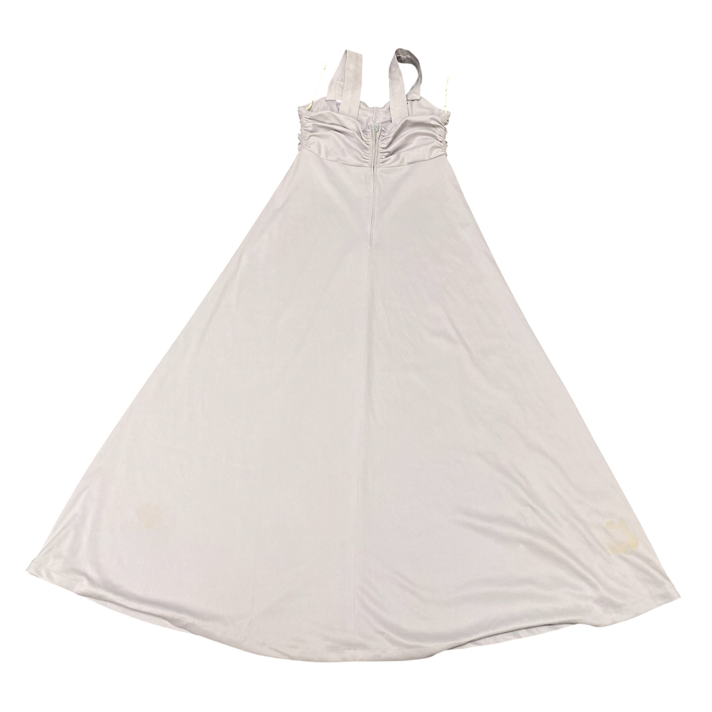 Womens Long Maxi Dress S White Solid Regular Fit Wide Straps Outdoor Back Zip