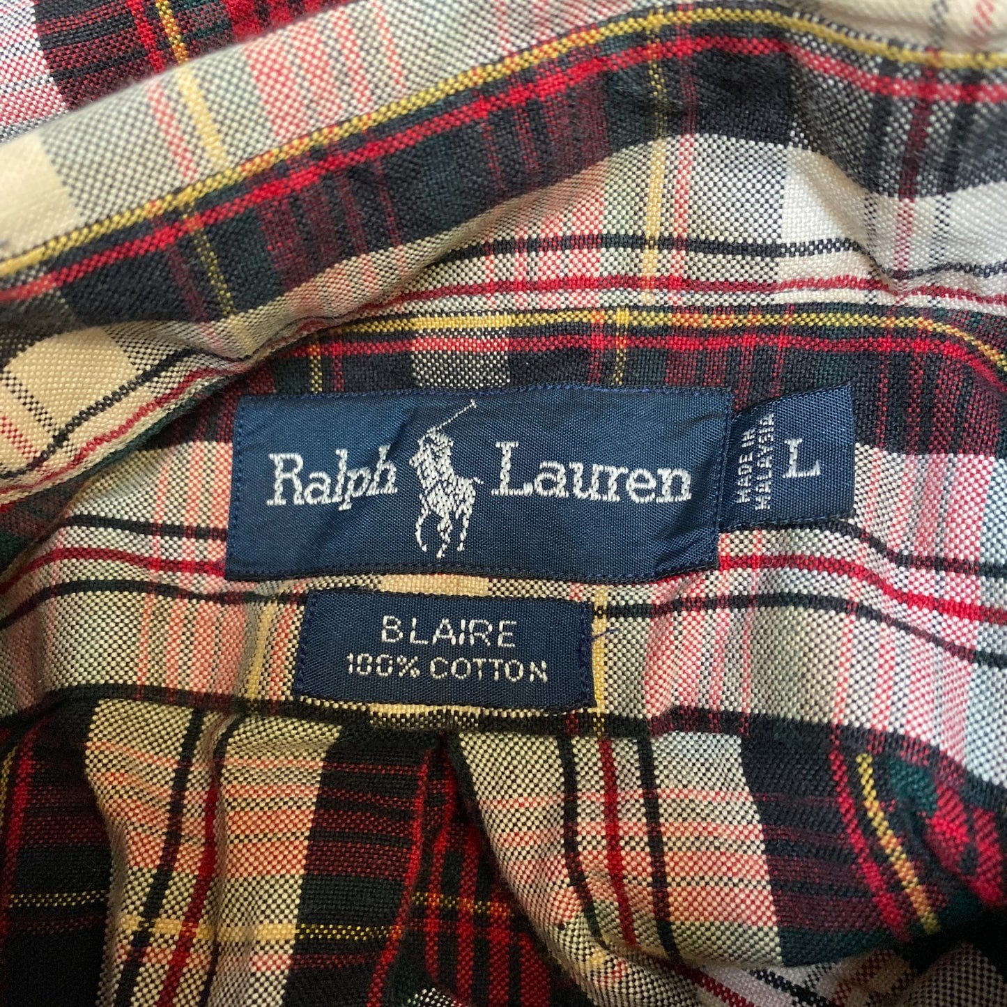 Ralph Lauren Blaire Shirt Mens L Multi Plaid Pony Logo Long Sleeve Button Down
