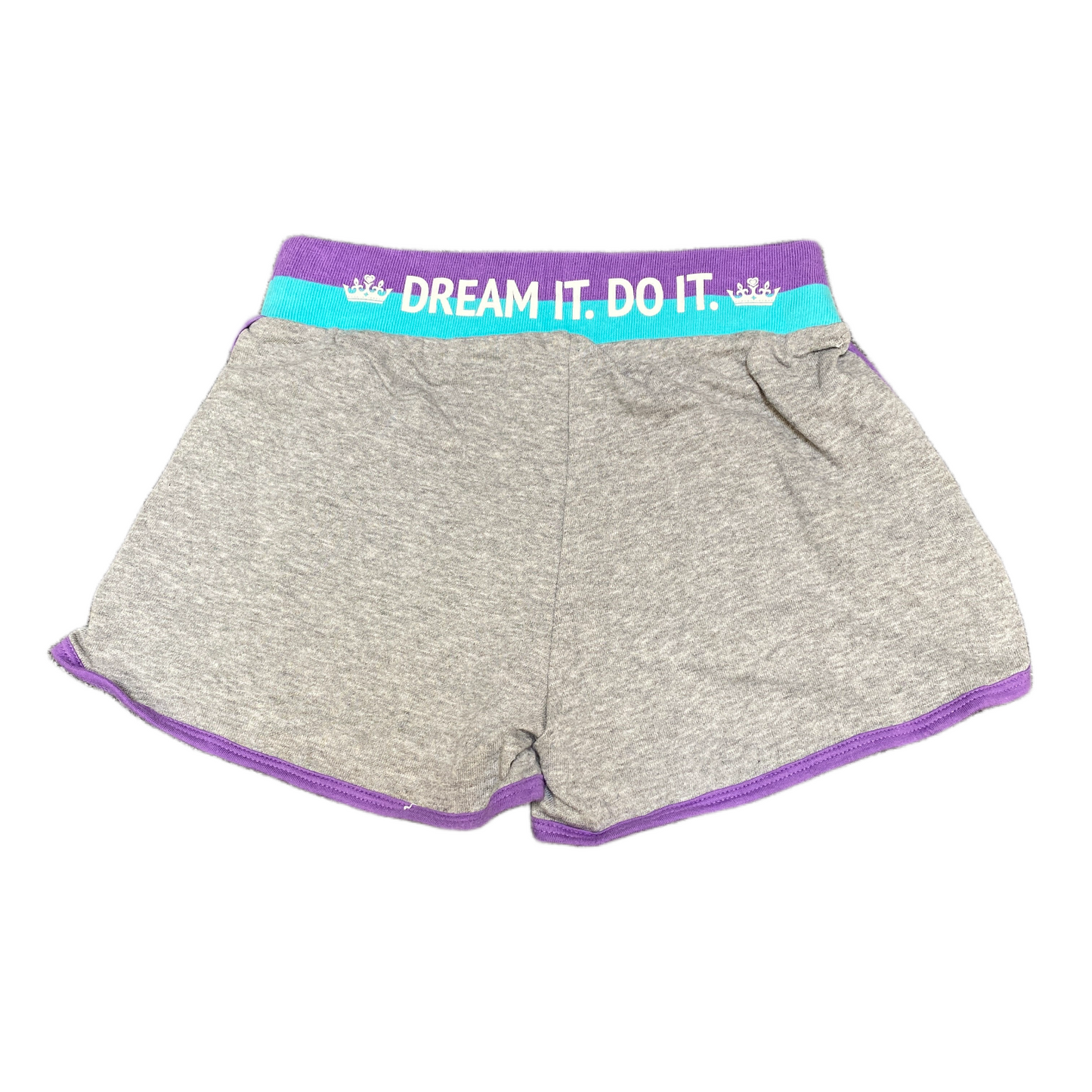 Running Sprinter Shorts Girls S 22" Waist Grey Athletic Gym Workout Dolphin Hem