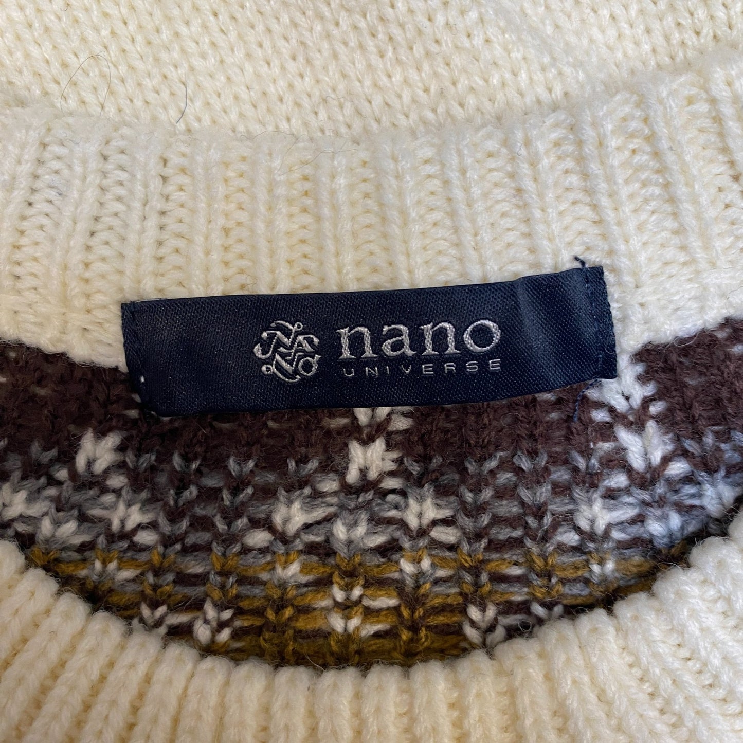 Nano Universe Jumper Women Medium Colorful Fair Isle Nordic Long Sleeve Pullover