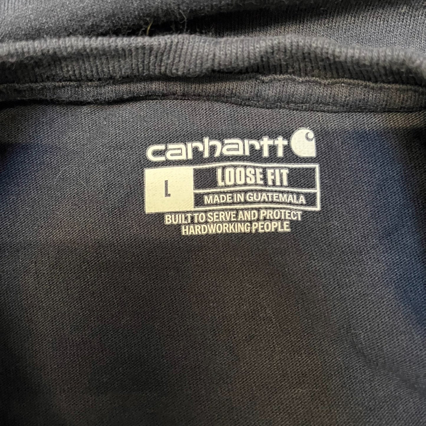 Carhartt Belstra Pocket T-Shirt Mens Large Blue Loose Fit Long Sleeve Summer Tee