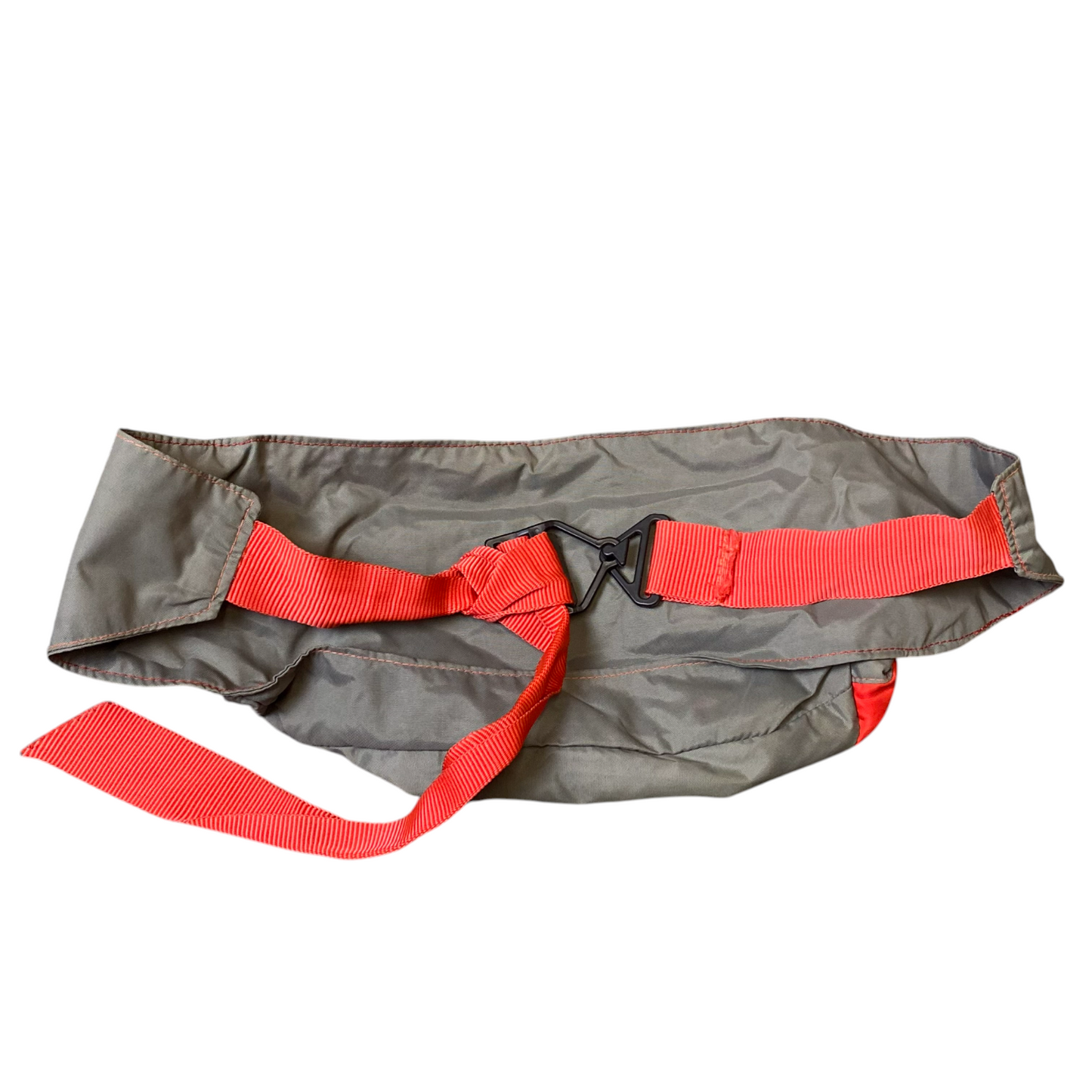 Unisex Outdoor Fanny Pack Bum Bag Red Grey 2 Zipper Compartment Adjustable Belt