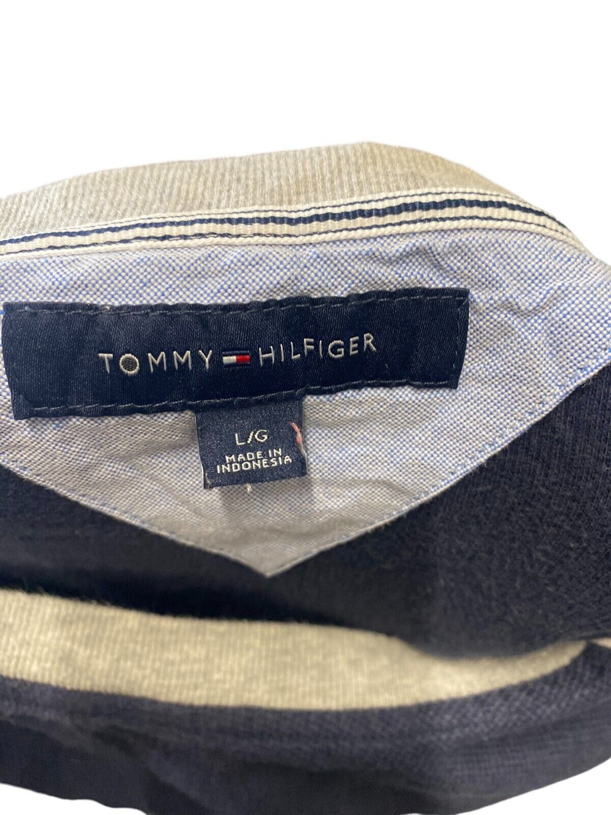 Tommy Hilfiger T-Shirt Women Large Navy Logo Short Sleeve Crew Neck Pullover Tee