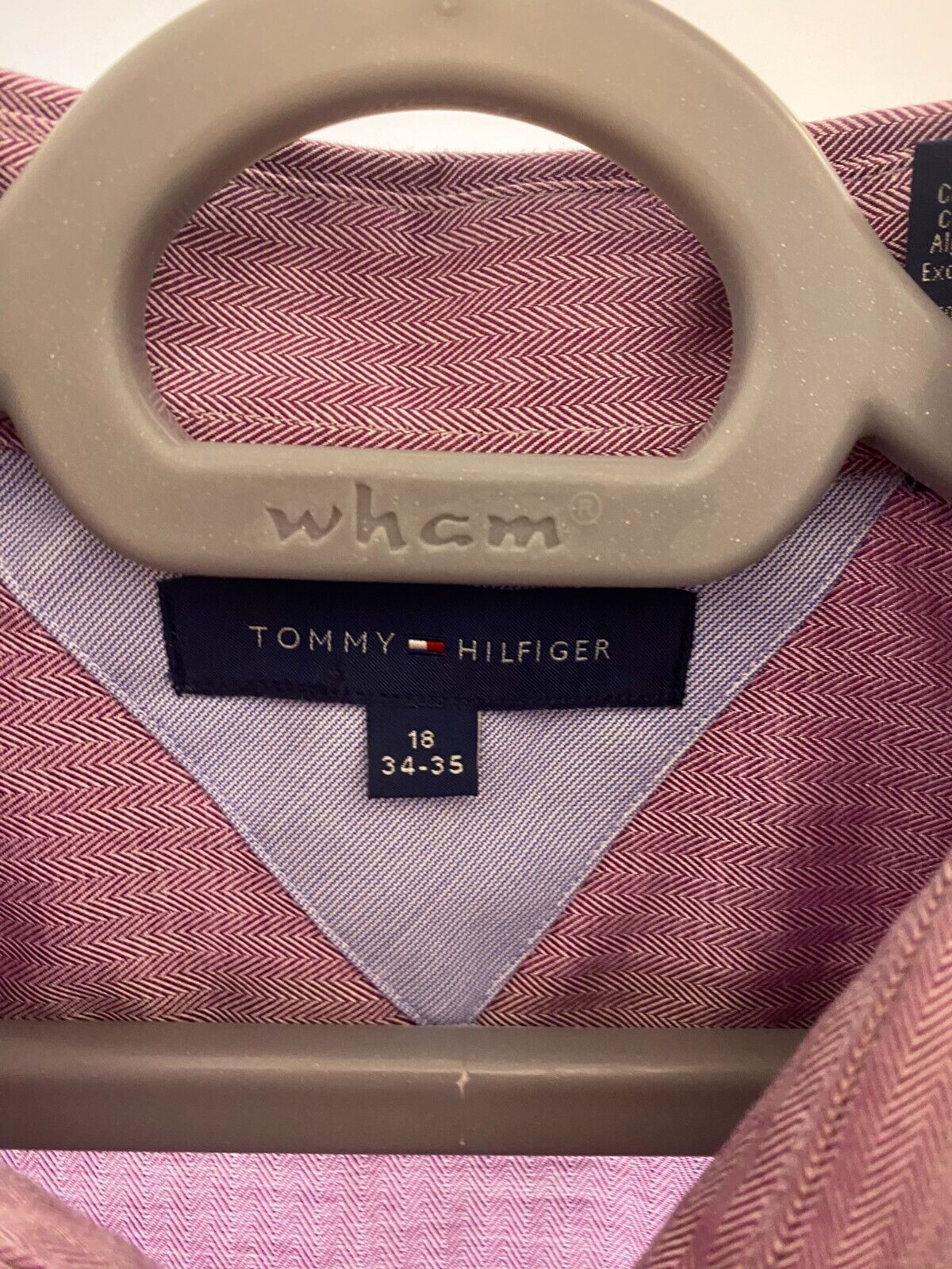 Tommy Hilfiger Dress Shirt Mens L Purple Cotton Casual Long Sleeve Button Down