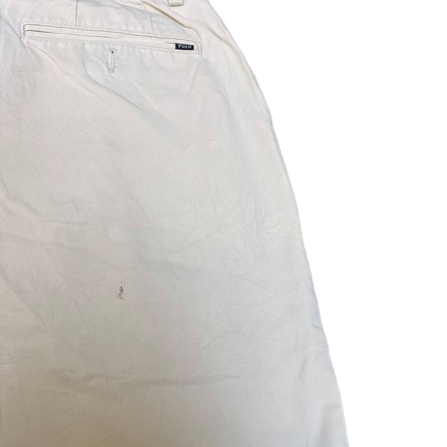 Polo Ralph Lauren Chino Shorts Fits as Mens Medium 32" Waist Cream Flat Front