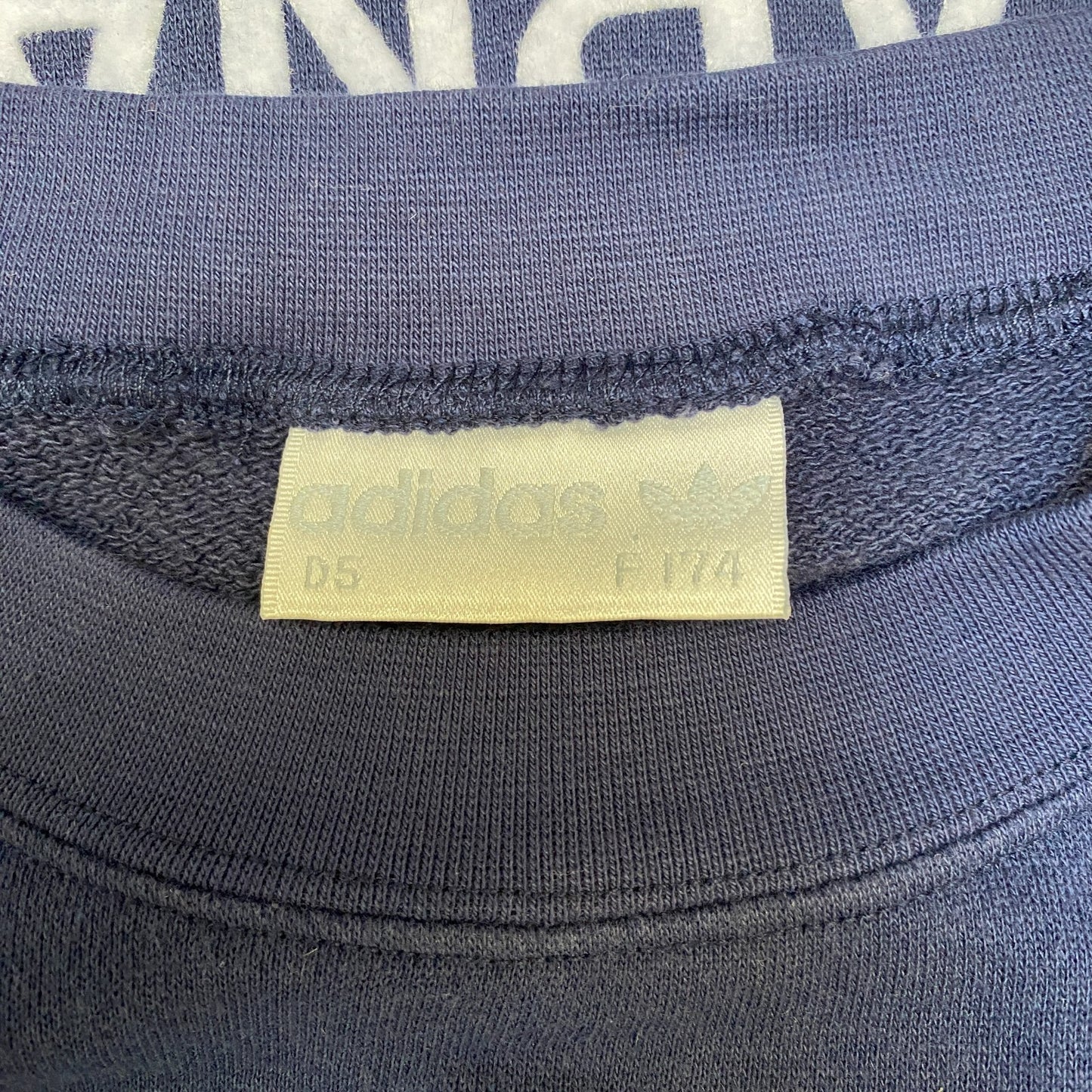 Adidas Originals Sweatshirt Mens M Navy Colorful Trefoil Logo Graphic Pullover