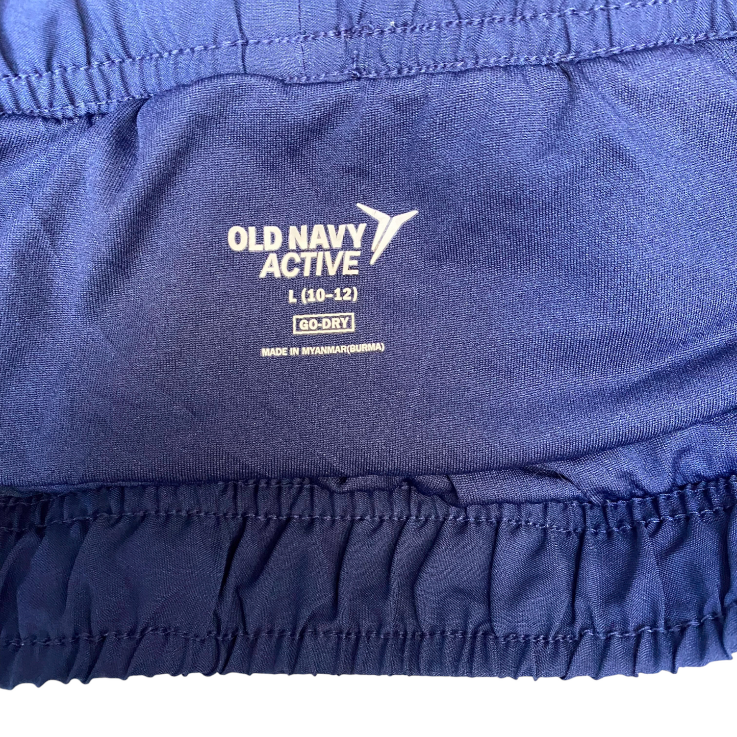 Active Running Sprinter Shorts Womens Large Navy Go Dry Athletic Elastic Waist